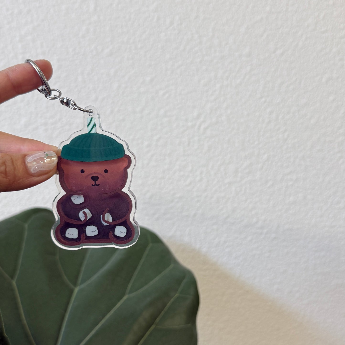 Coffee Bear Liquid Keychain