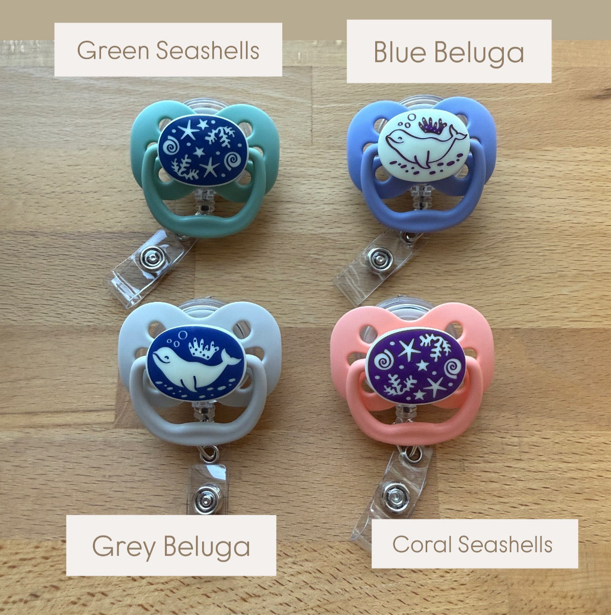 Pacifier Badge Reel: GLOW IN THE DARK: Choose One