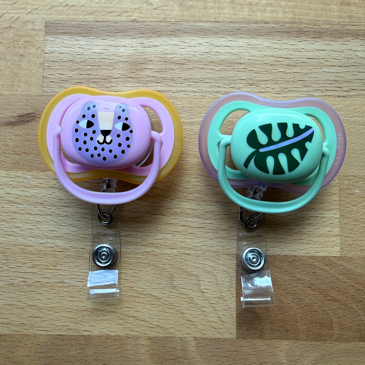 Pacifier Badge Reel (Purple/Mint): Choose One