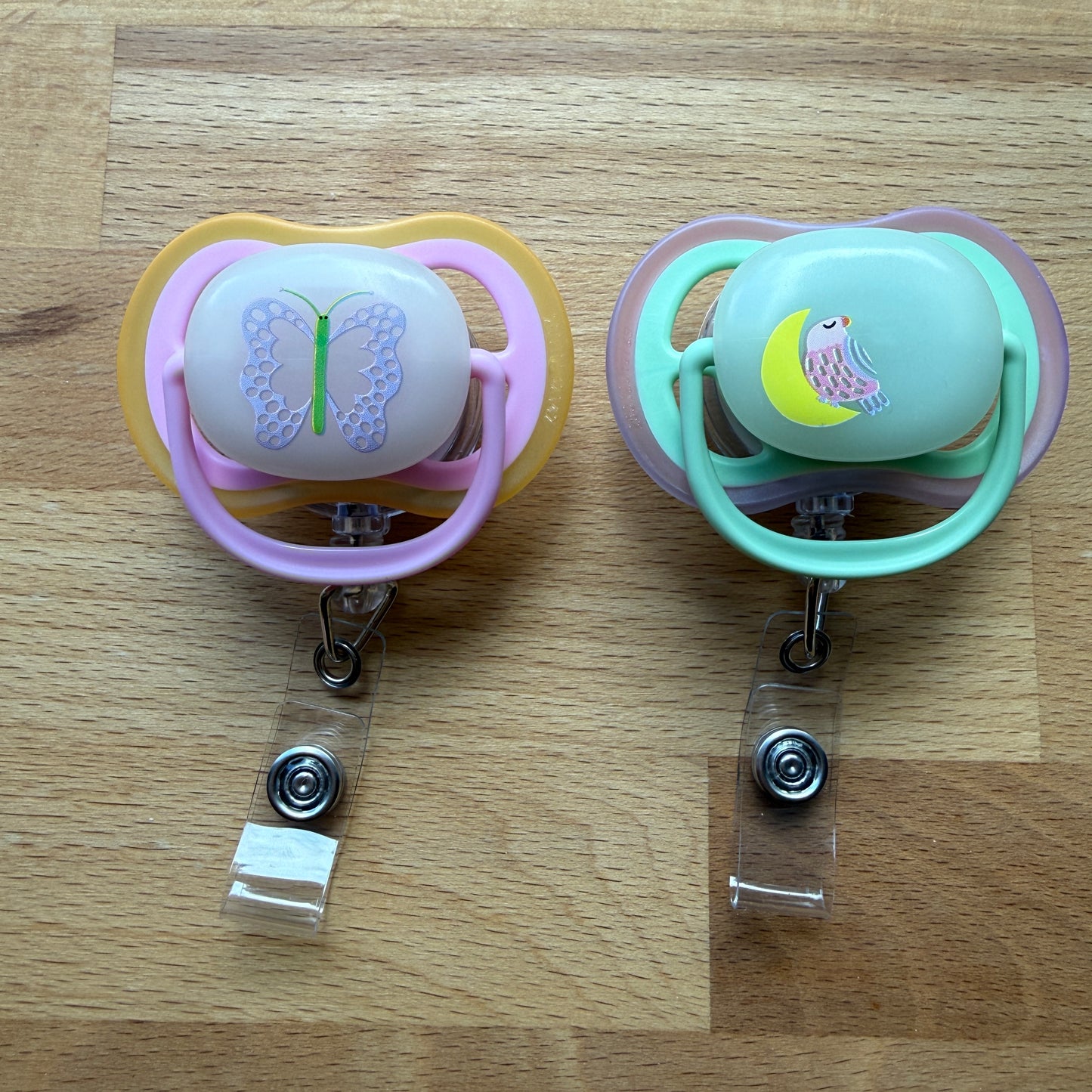 Pacifier Badge Reel: GLOW IN THE DARK: Choose One