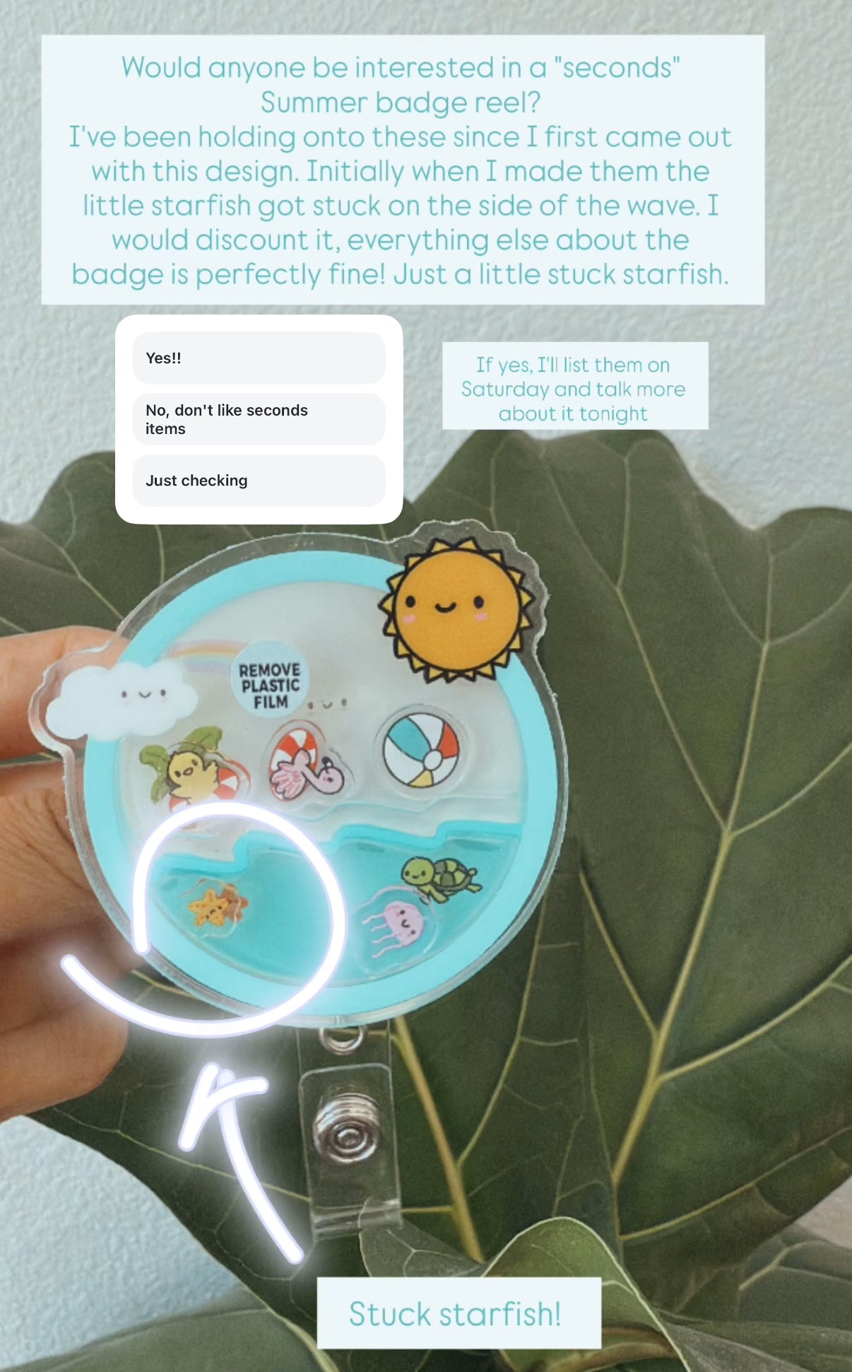 Seconds item: SUMMER Shaker Badge Reel