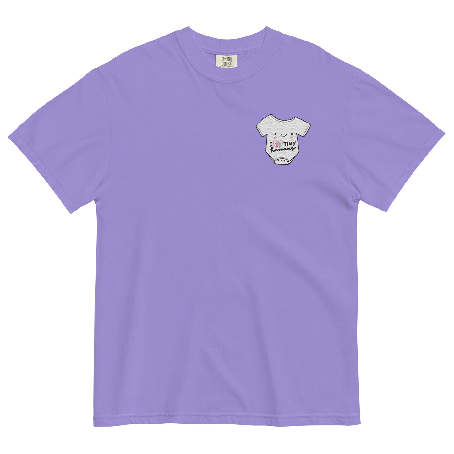 TINY HUMANS Embroidered Unisex garment-dyed T-shirt