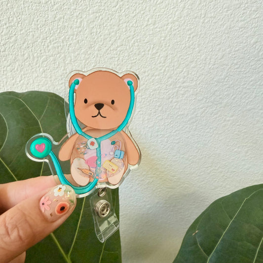Liquid Badge Reel: Teddy Bear