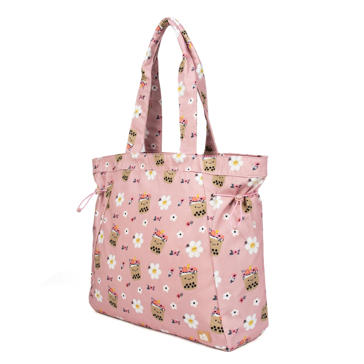 Flower Boba Zippered TOTE Bag