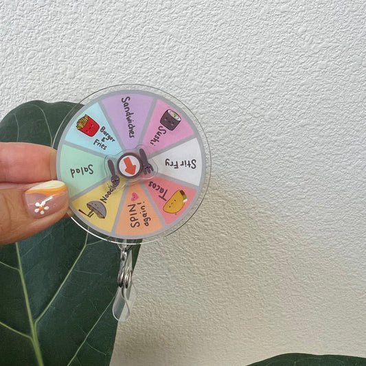 Spinning Badge Reel: WHEEL of Food Choices