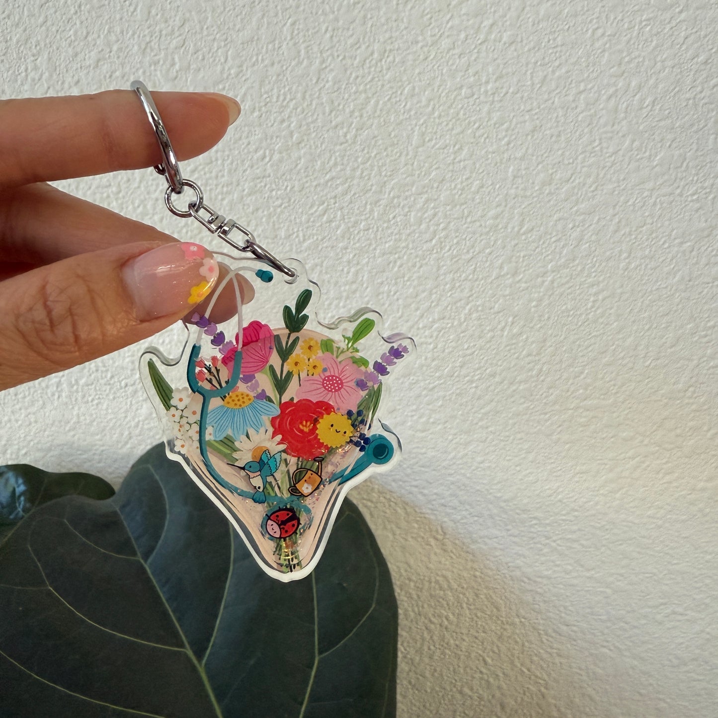 STETHOSCOPE BOUQUET Liquid Keychain