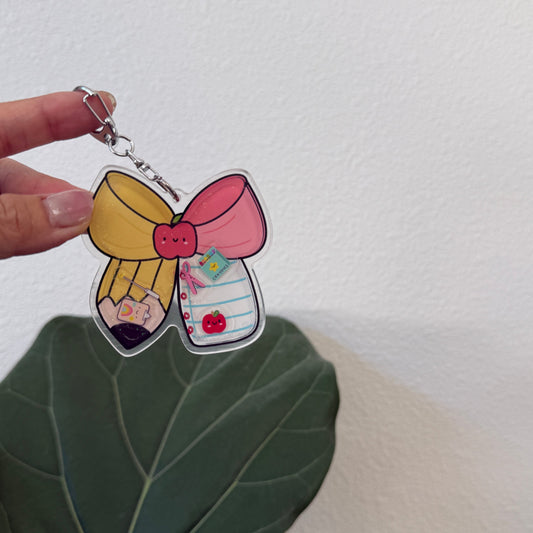 SCHOOL BOW liquid Keychain