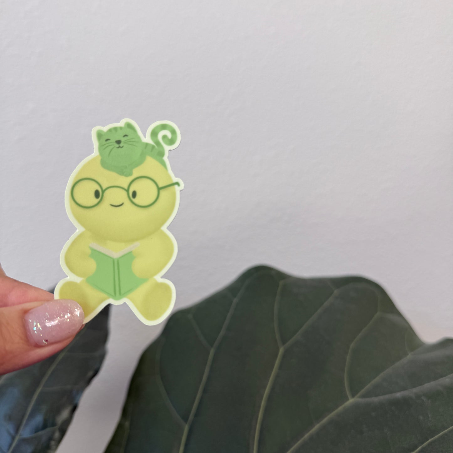 Glow in the Dark BOOKWORM Trinket Sticker