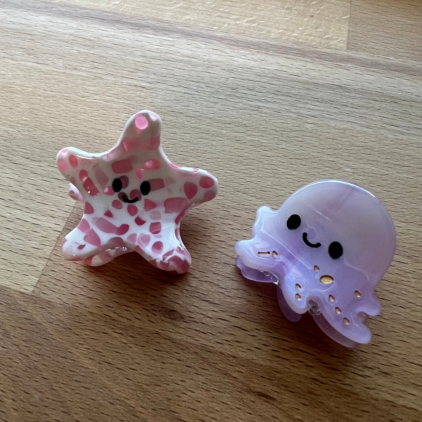 Ocean Buddies MINI CLAW CLIP: Set of TWO- Starfish & Octopus