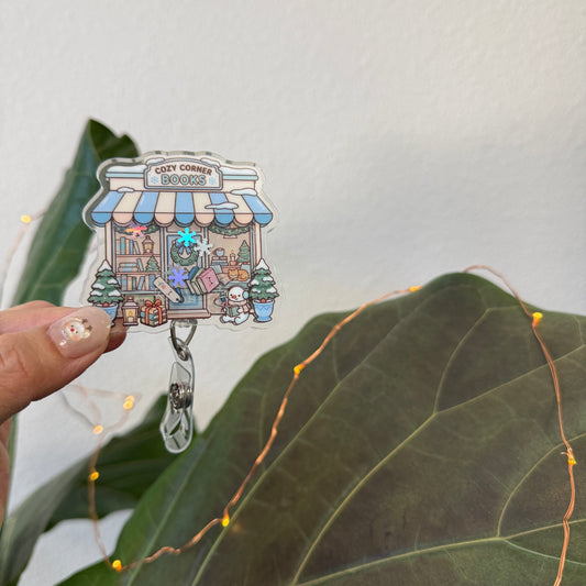 Liquid Badge Reel: Cozy Bookstore