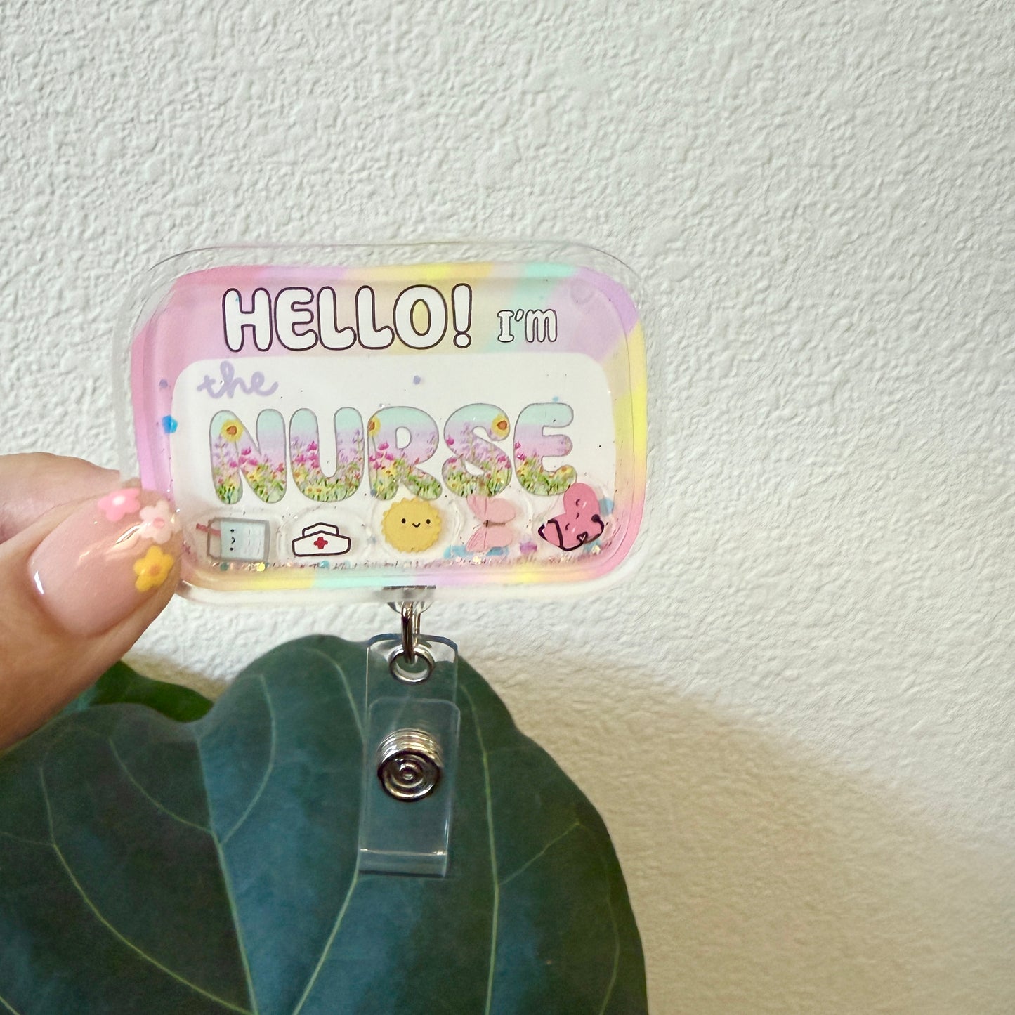 Liquid Badge Reel: HELLO NURSE