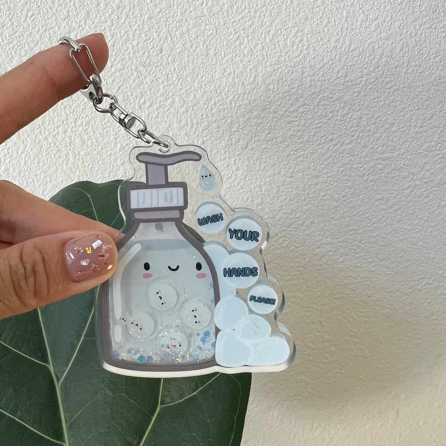 Wash Your Hands Liquid Keychain