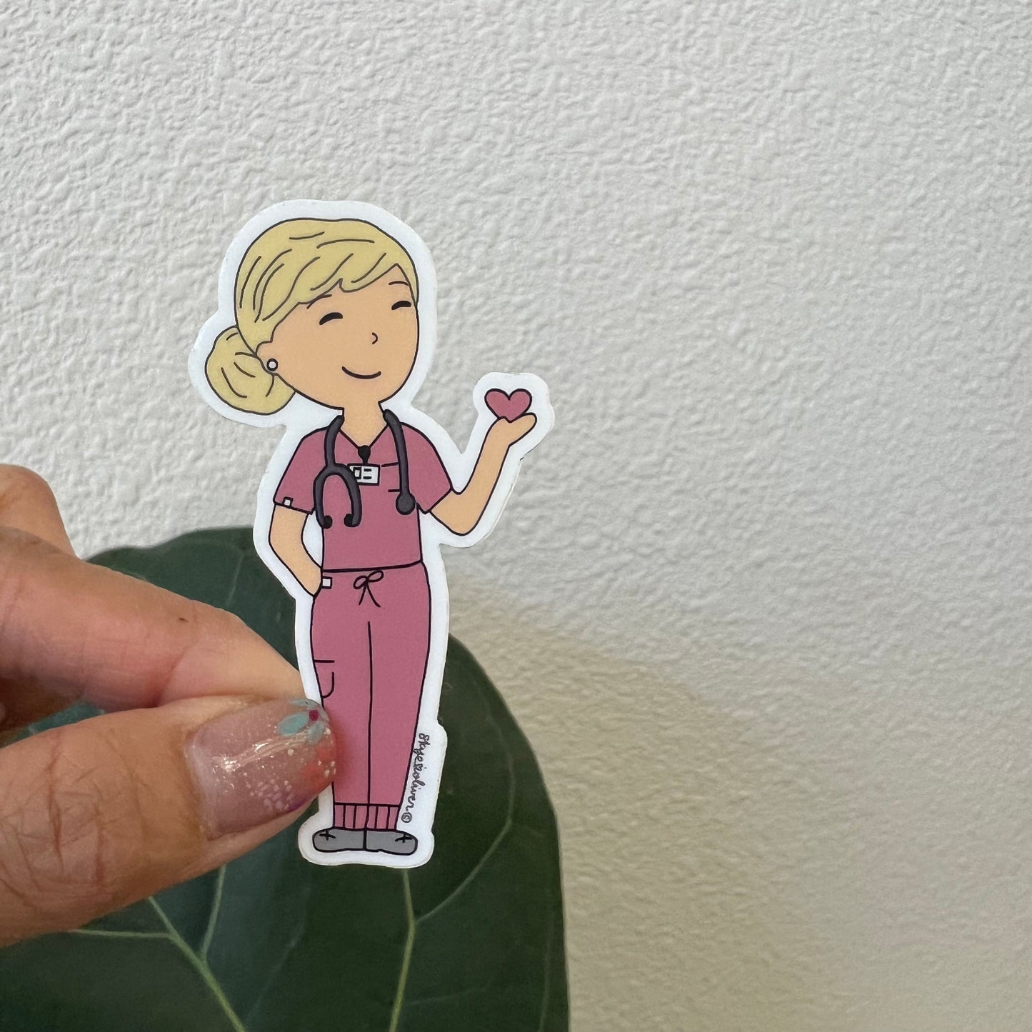 Blonde Hair HEALTHCARE Sticker