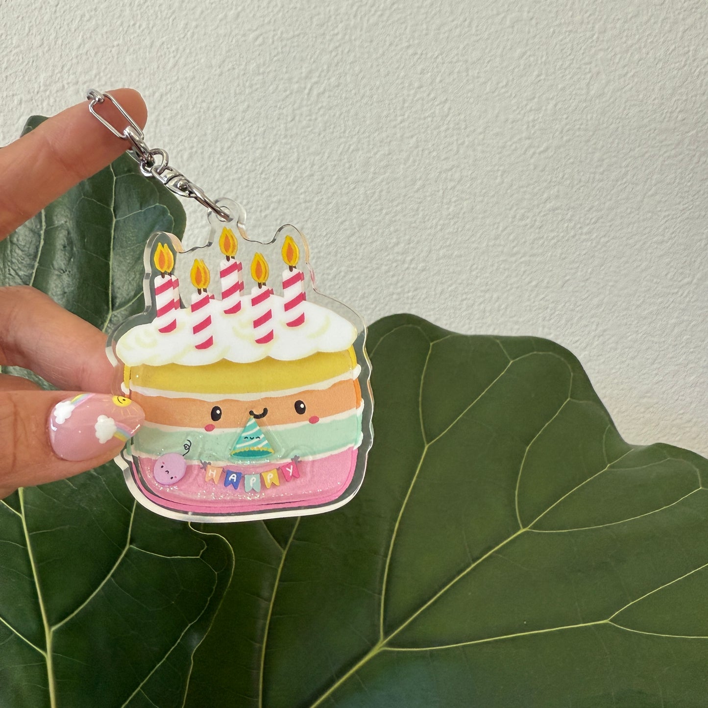 Happy Birthday Liquid Keychain