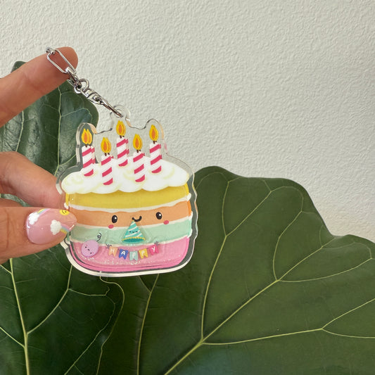 Happy Birthday Liquid Keychain