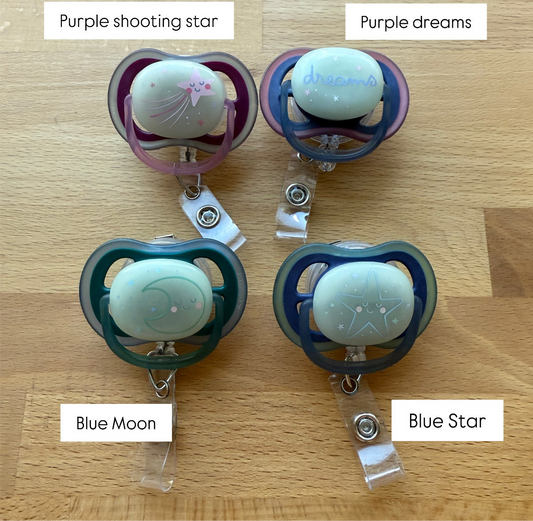 Pacifier Badge Reel: GLOW IN THE DARK: Choose One