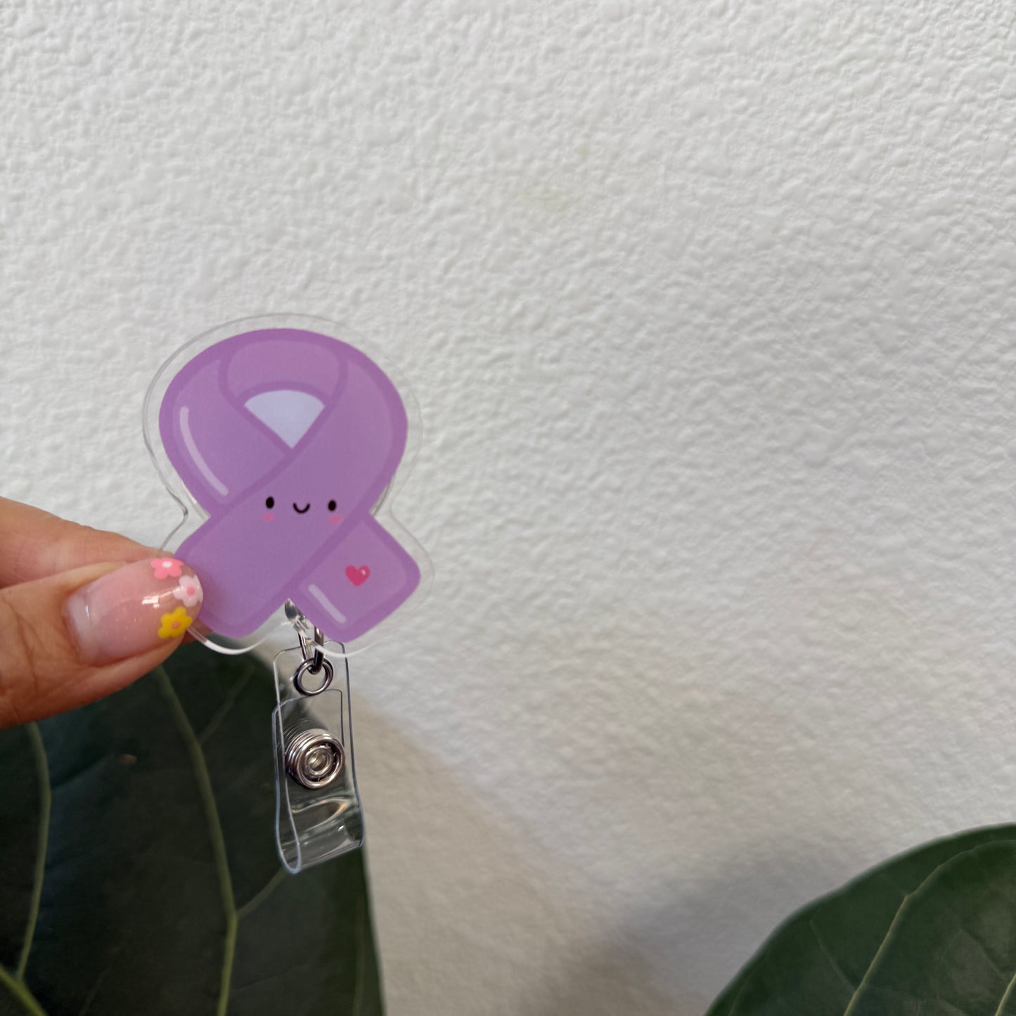 Lavender Ribbon Badge Reel