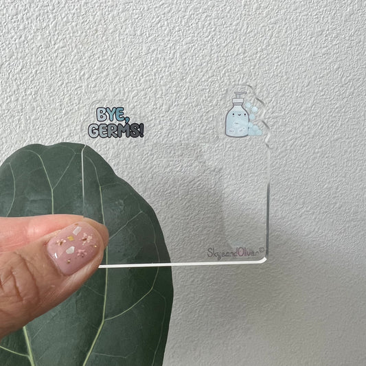 VERTICAL Badge Topper: BYE, GERMS!