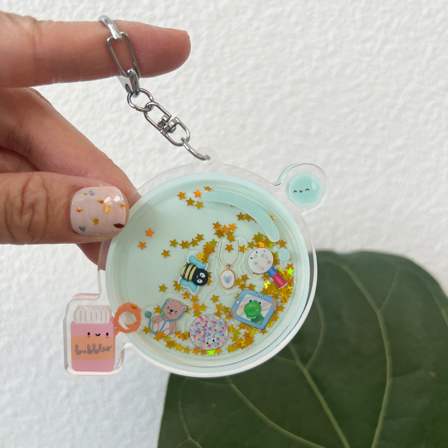 Bubbles Liquid Keychain