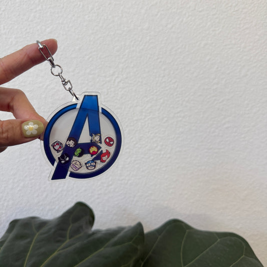 SUPERHERO liquid Keychain