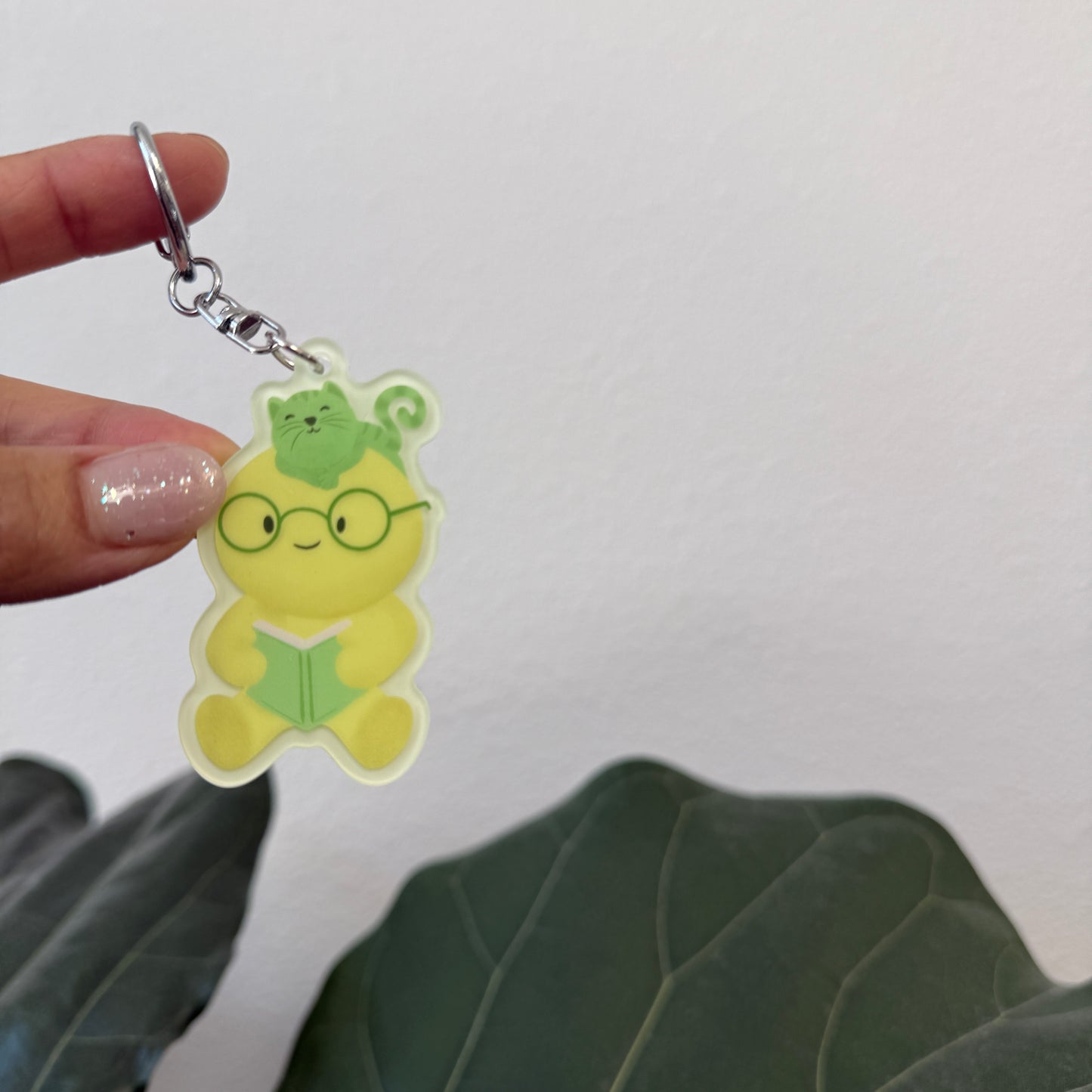 Glow-in-the-dark BOOKWORM Trinket Keychain