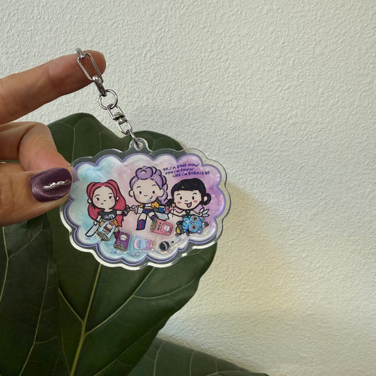 Golden liquid Keychain