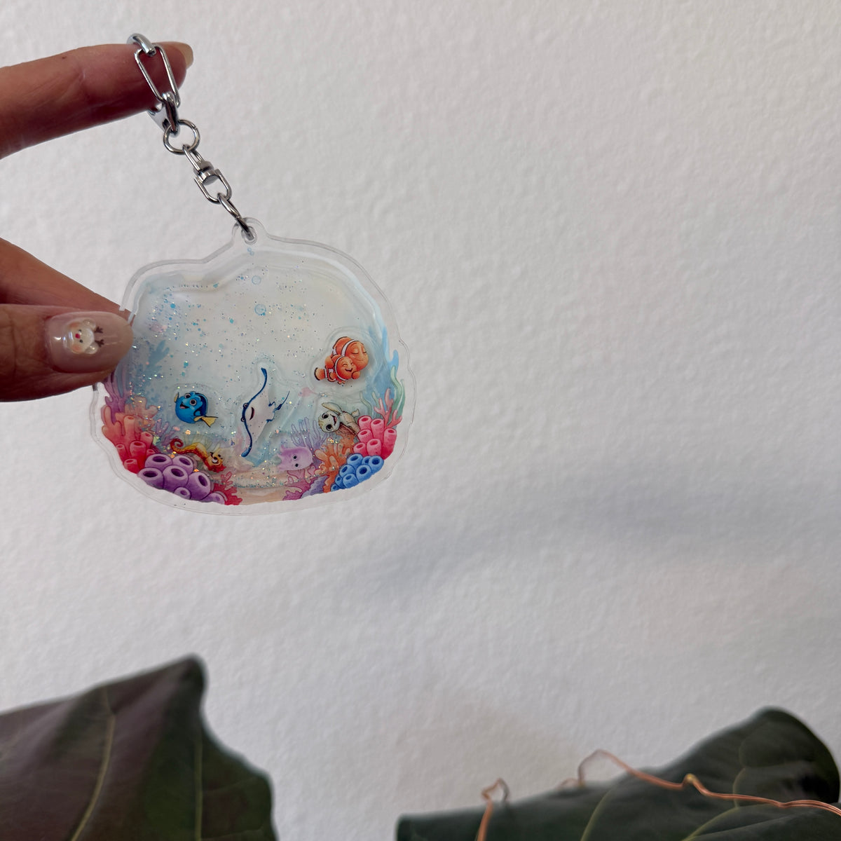 Open Ocean liquid Keychain
