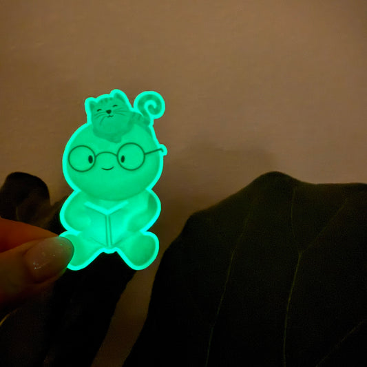 Glow in the Dark BOOKWORM Trinket Sticker