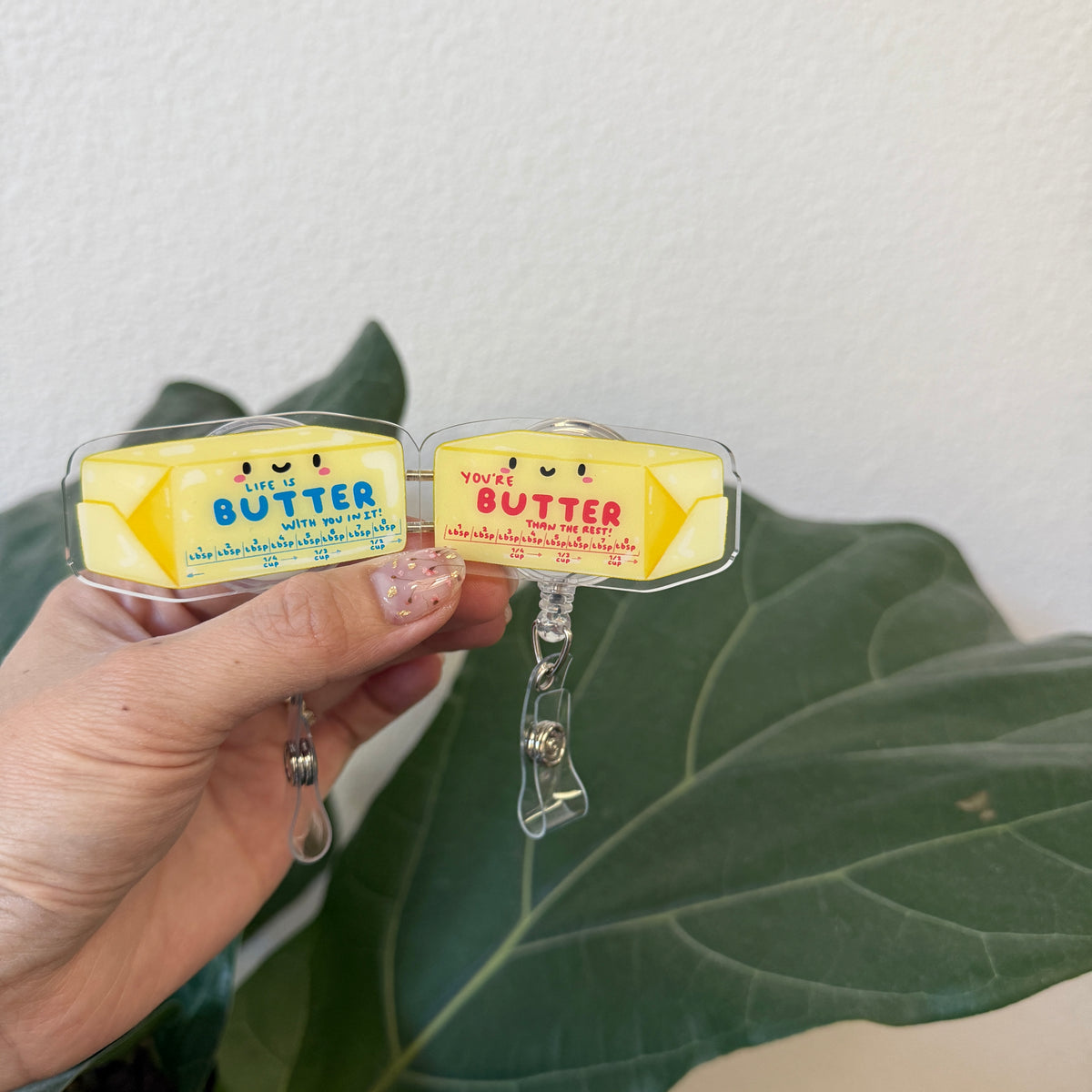 Magnetic Badge Reel: Butter (Set of 2)