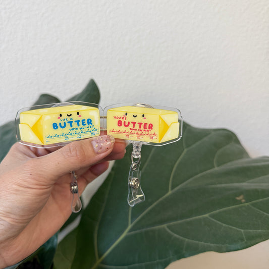 Magnetic Badge Reel: Butter (Set of 2)