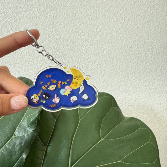 Moonlight Friends Liquid Keychain