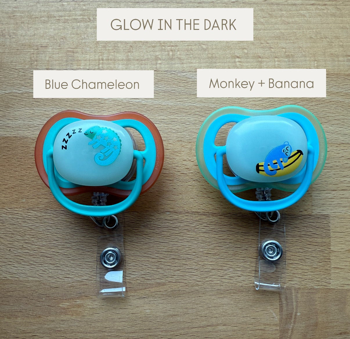 Pacifier Badge Reel: GLOW IN THE DARK: Choose One