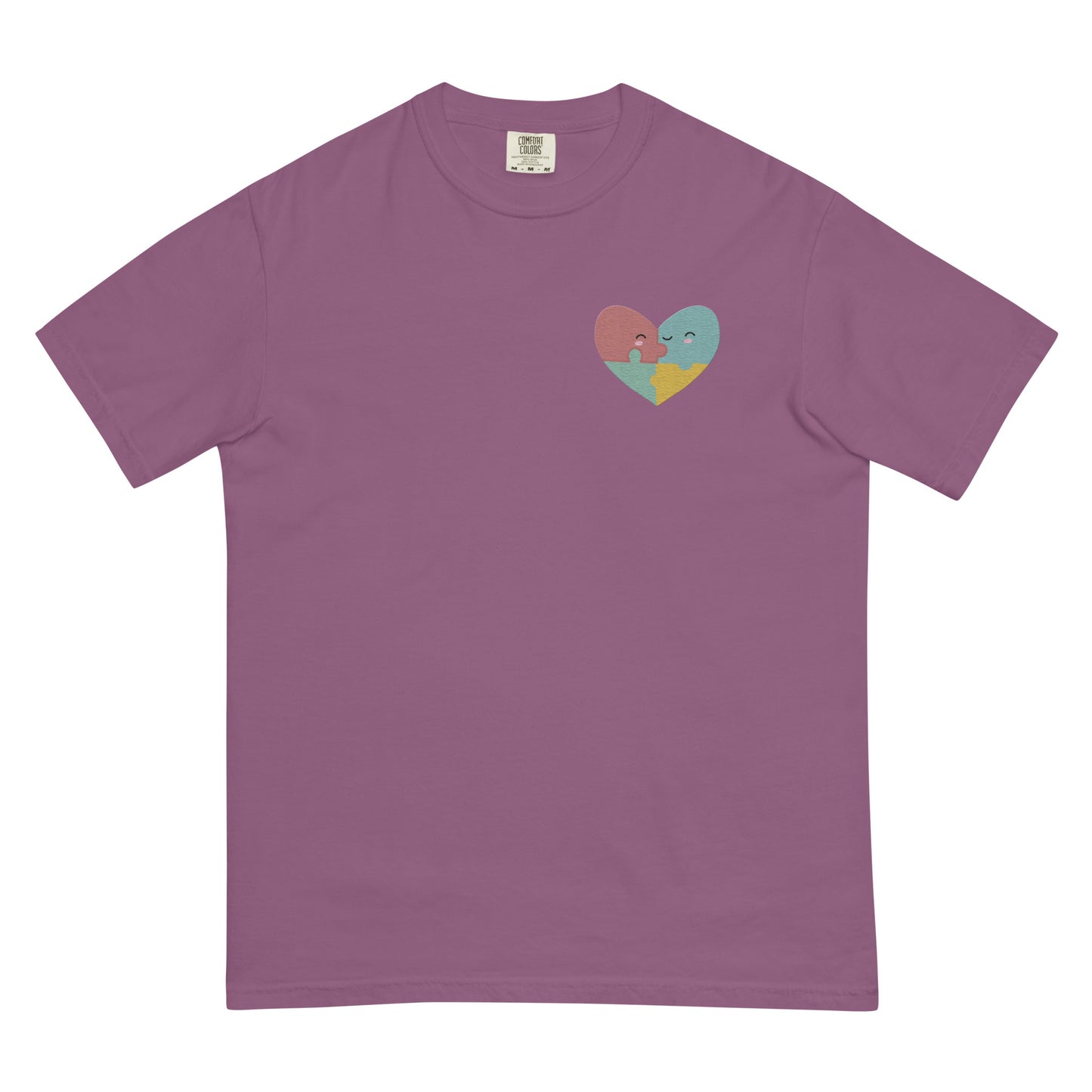 AUTISM AWARENESS Embroidered Unisex garment-dyed heavyweight T-shirt