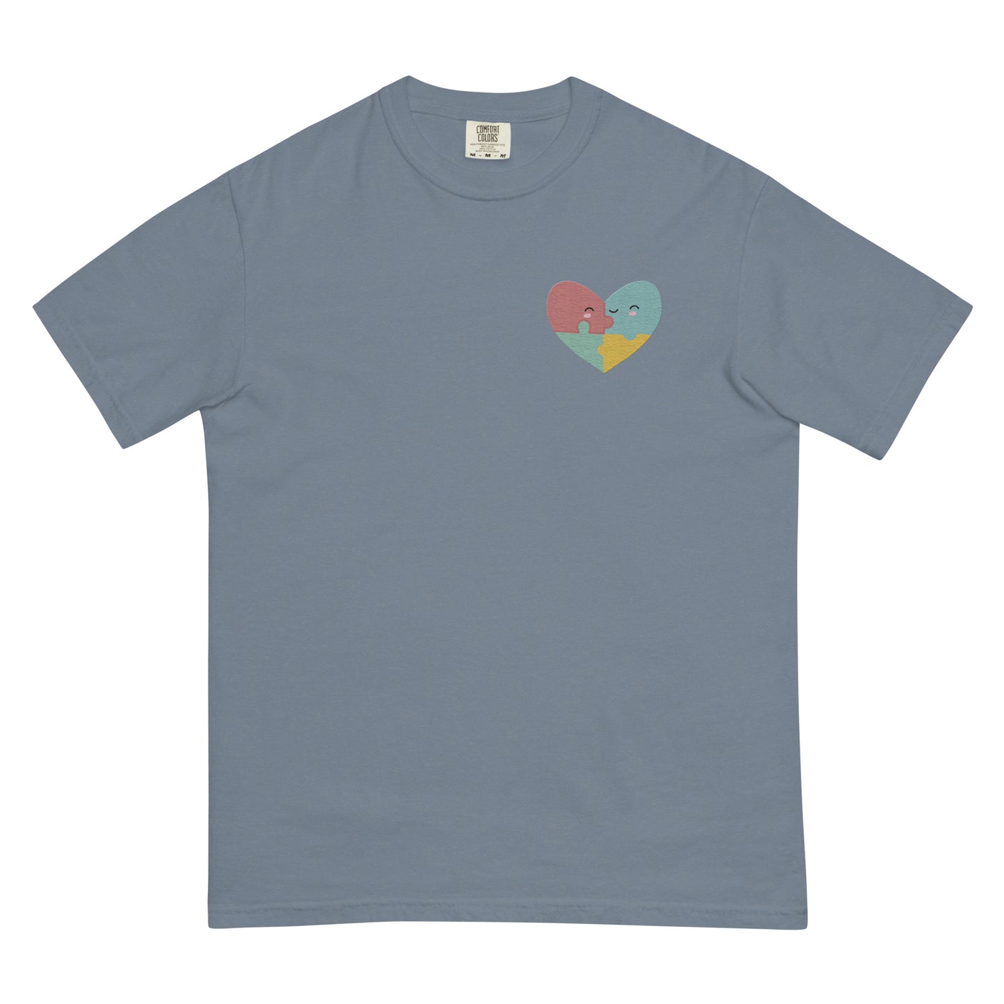 AUTISM AWARENESS Embroidered Unisex garment-dyed heavyweight T-shirt