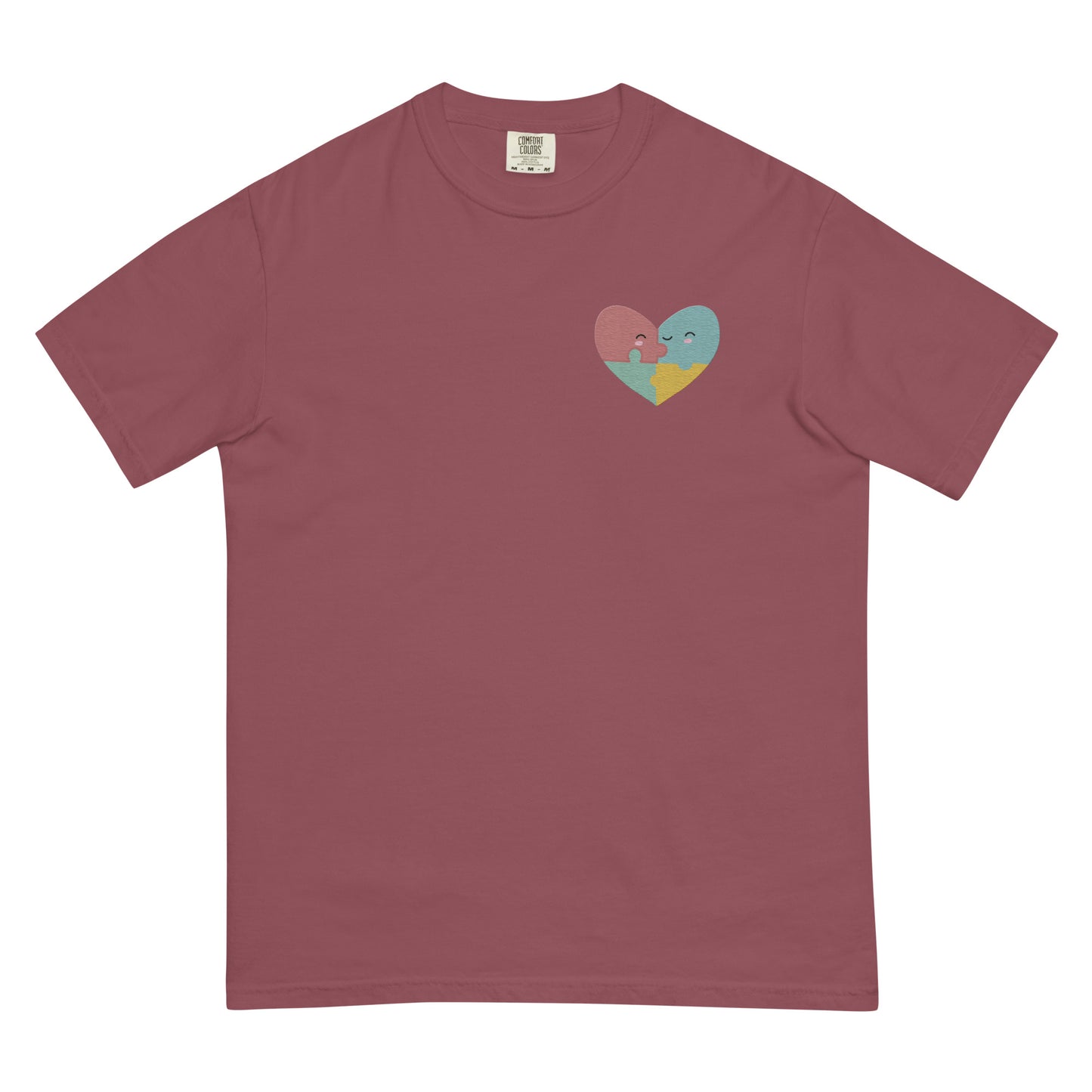 AUTISM AWARENESS Embroidered Unisex garment-dyed heavyweight T-shirt