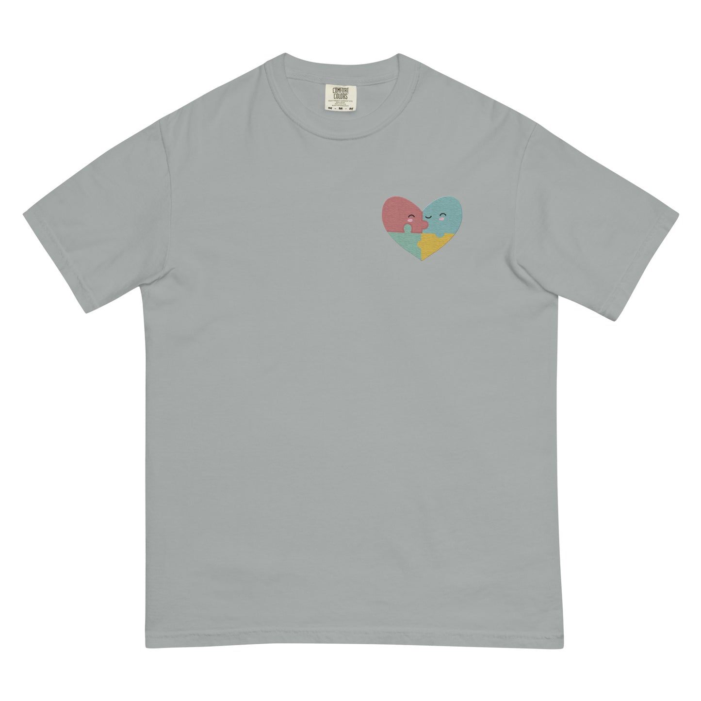 AUTISM AWARENESS Embroidered Unisex garment-dyed heavyweight T-shirt