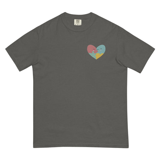 AUTISM AWARENESS Embroidered Unisex garment-dyed heavyweight T-shirt