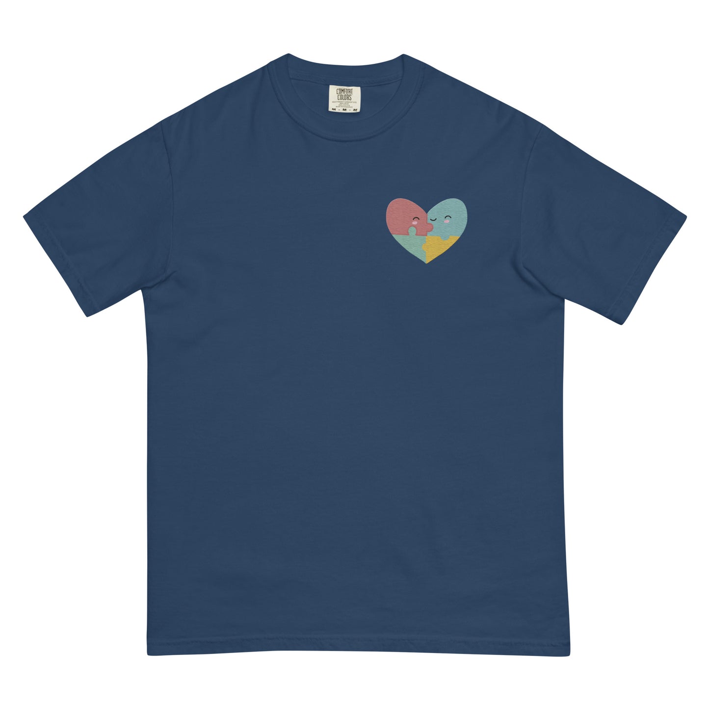 AUTISM AWARENESS Embroidered Unisex garment-dyed heavyweight T-shirt