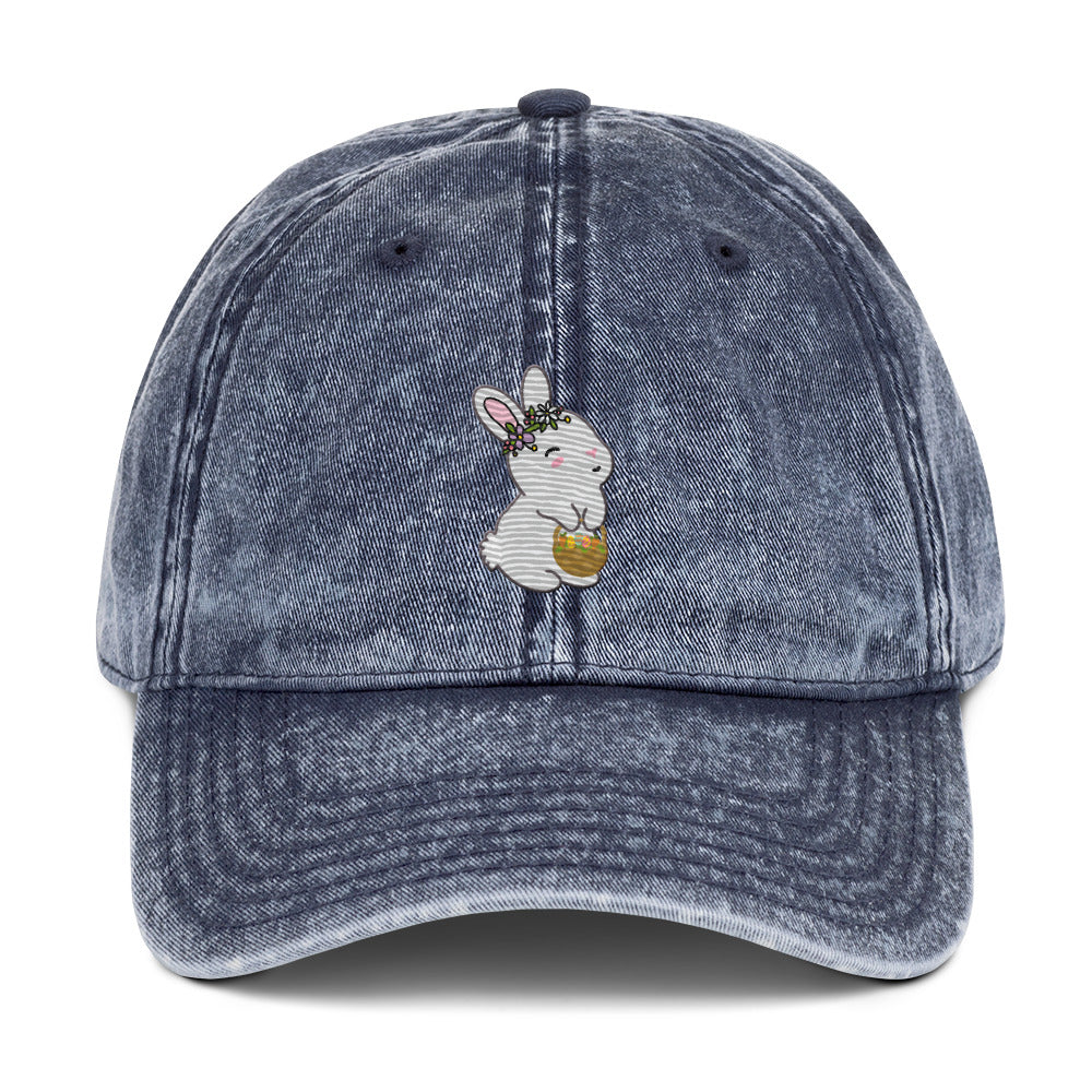 BUNNY Emboidered Vintage Cotton Twill Cap