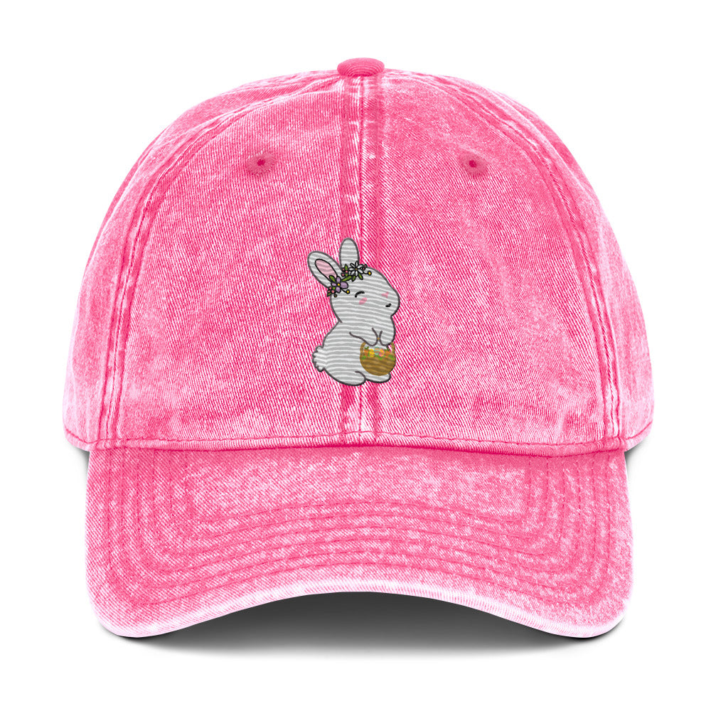 BUNNY Emboidered Vintage Cotton Twill Cap