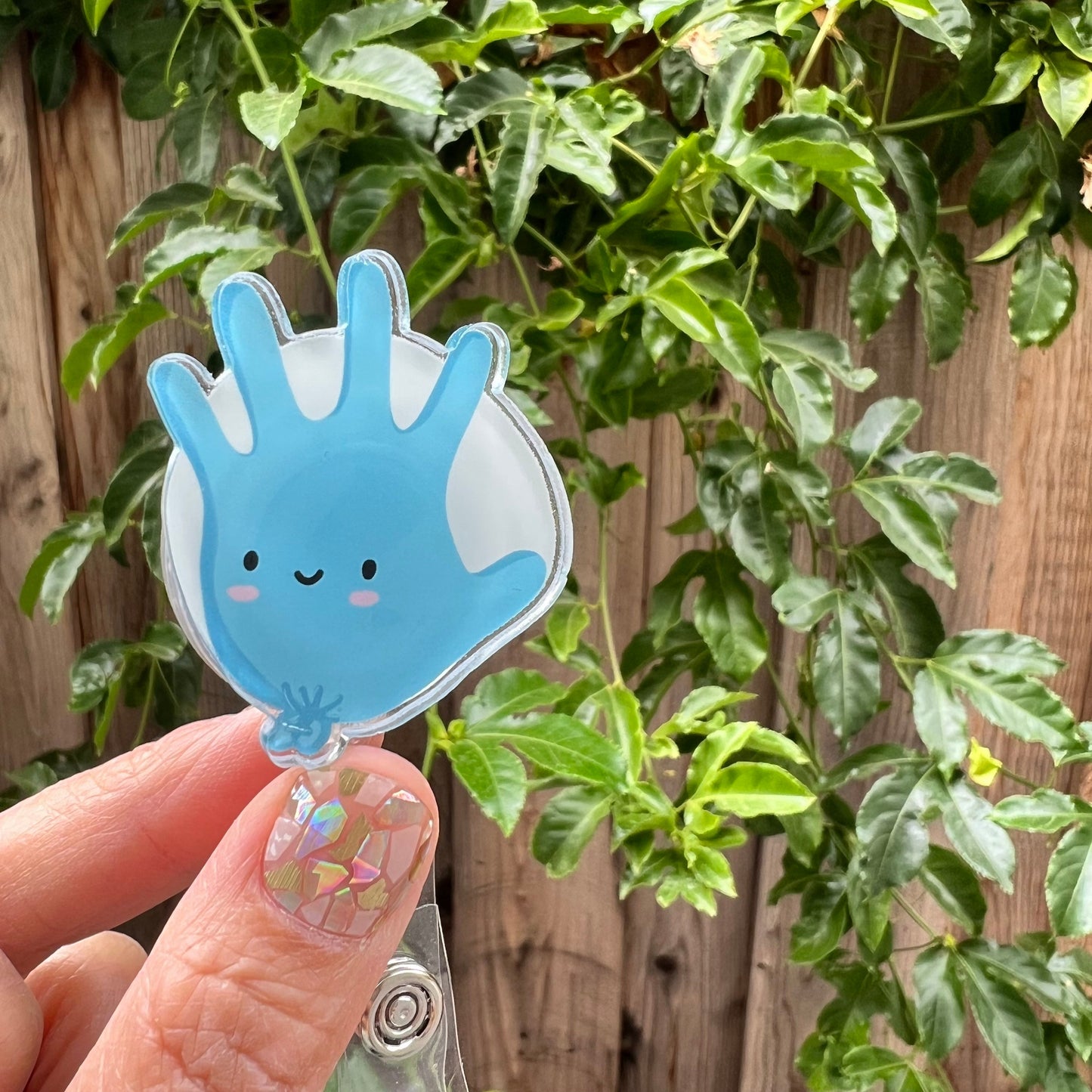 GLOVE BALLOON Badge Reel